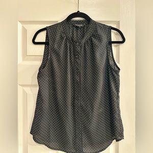 FINAL PRICE!! Banana Republic black and white polka dot sleeveless top, XS